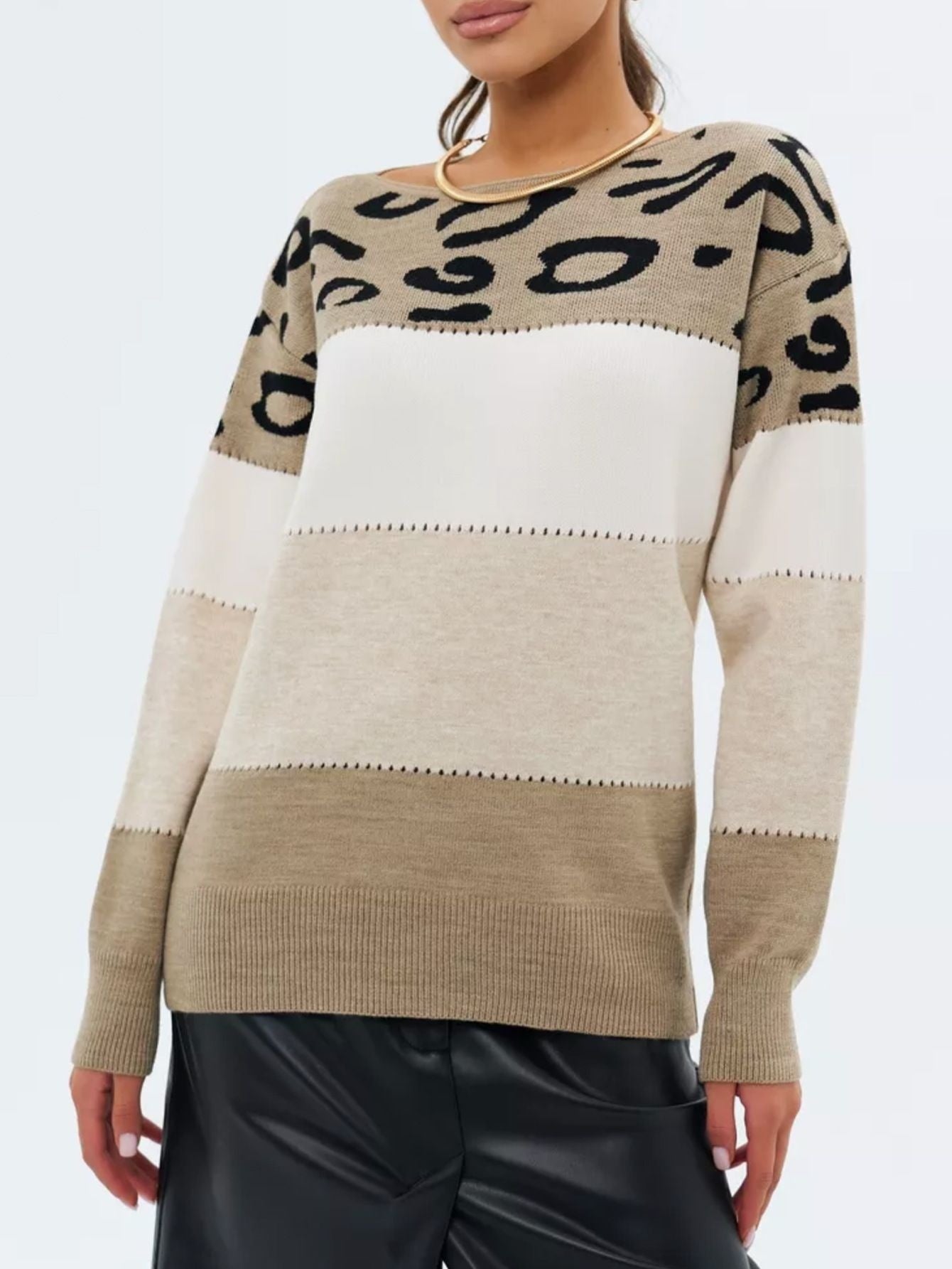 Stylish Leopard Print Sweater for Women