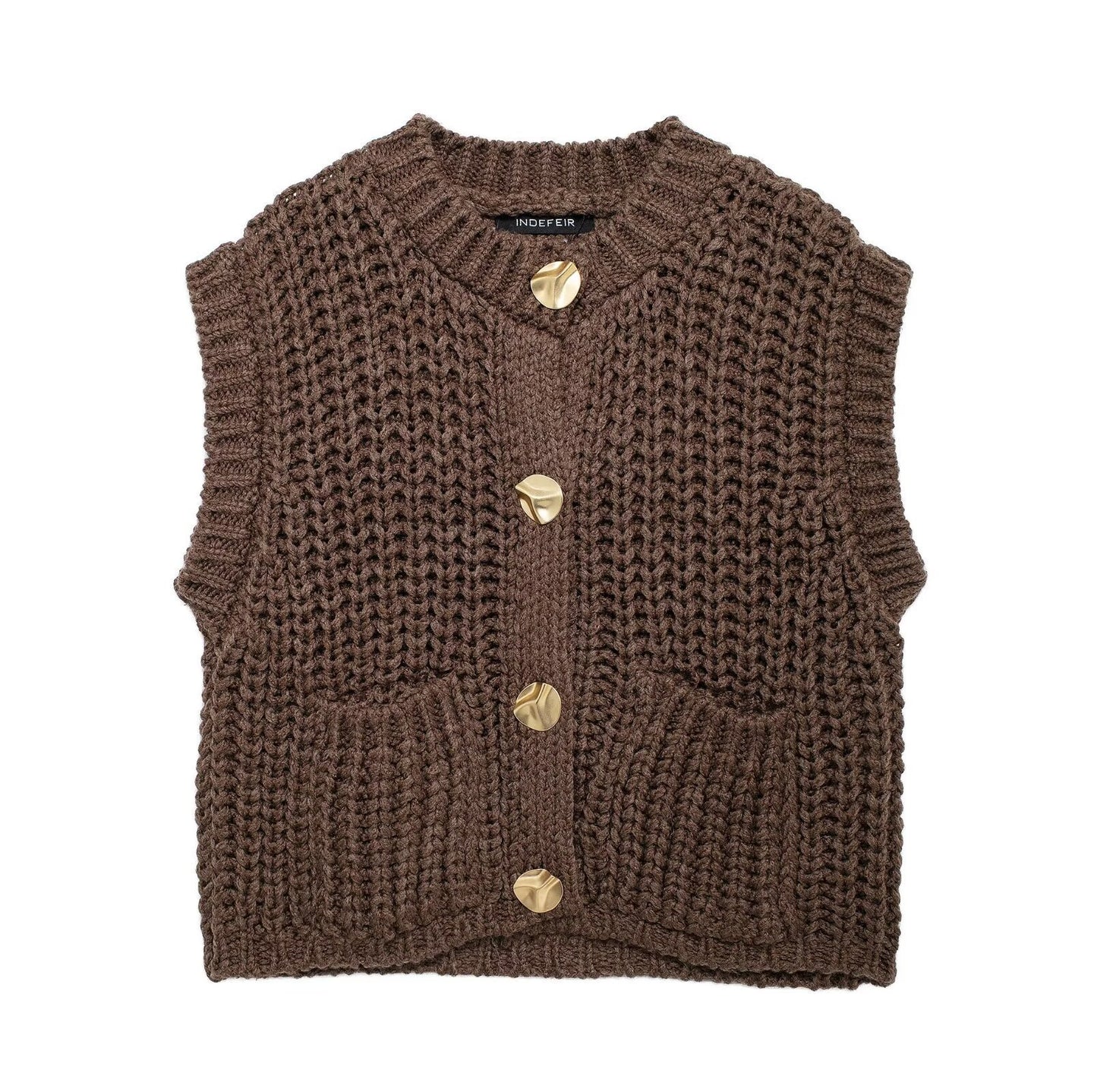Elegant Brown Women’s Cardigan