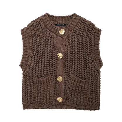 Elegant Brown Women’s Cardigan